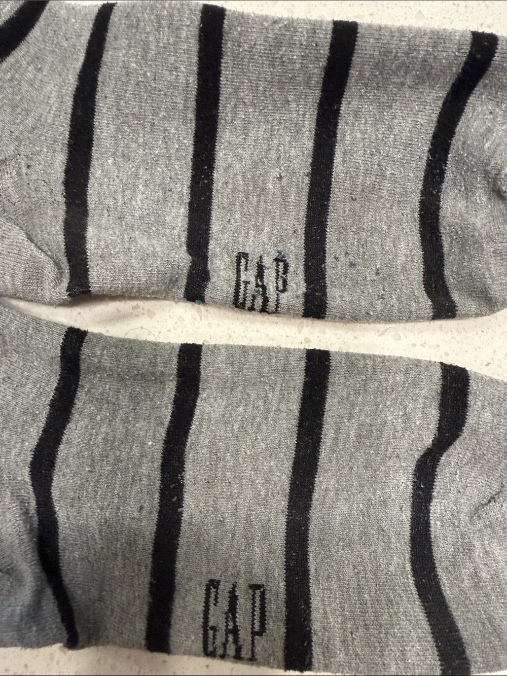 Men's GAP Grey Crew Socks with Black Stripes